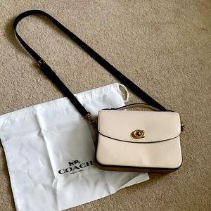 COACH Cassie Colorblock Leather Crossbody Bag, Chalk/Brown/Tan